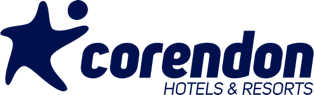 The logo of Corendon hotels & resort, partner of Curacao United.